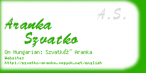 aranka szvatko business card